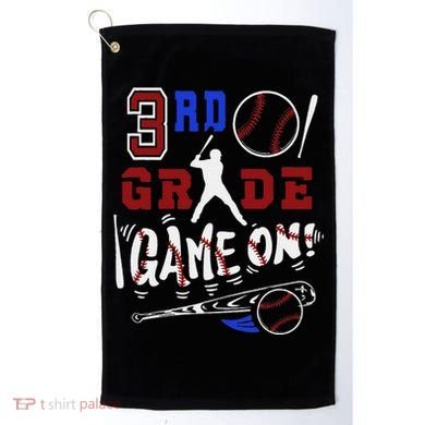 Funny Back To School Baseball Third Grade 3rd Grade Gift Golf Towel