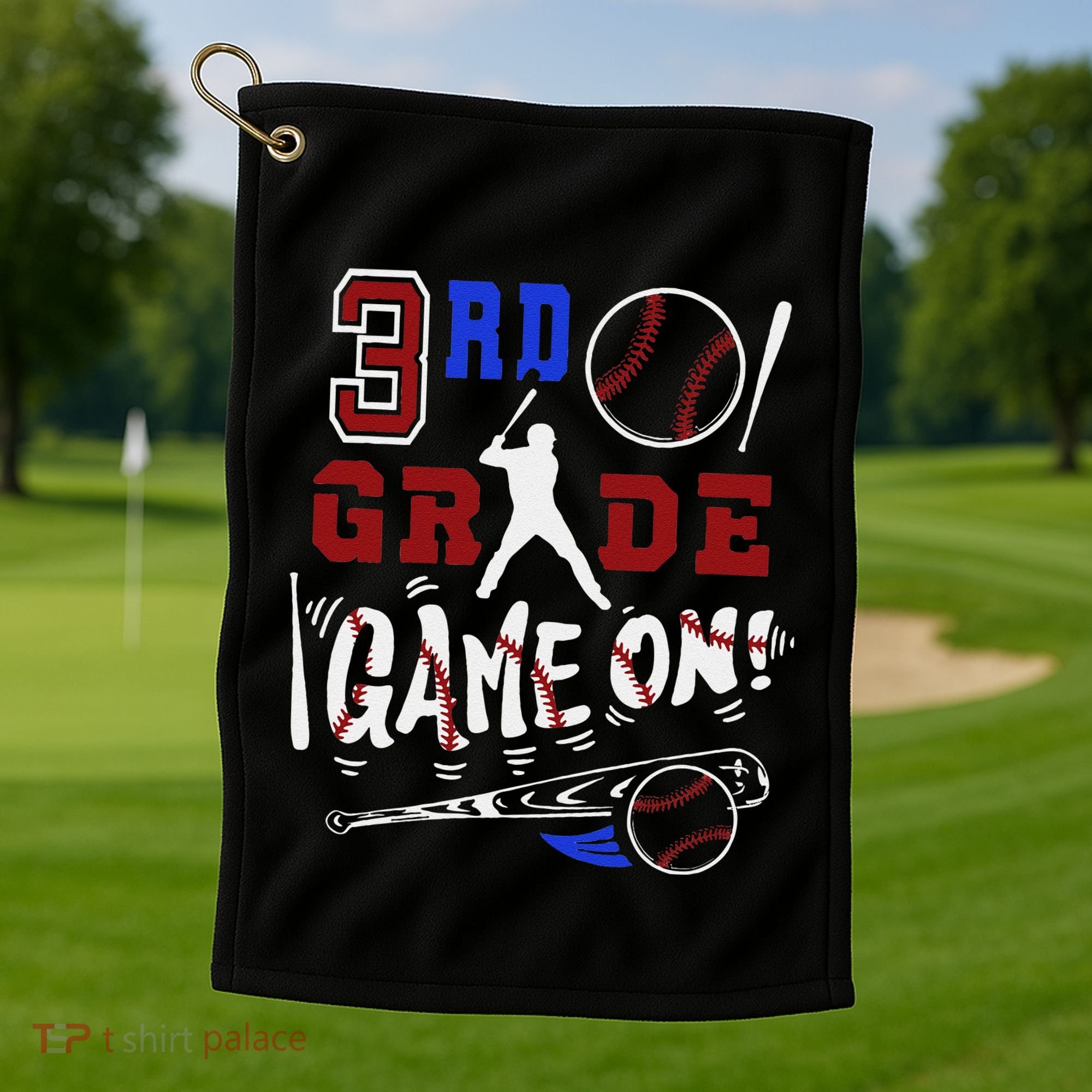 Funny Back To School Baseball Third Grade 3rd Grade Gift Golf Towel