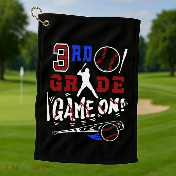Funny Back To School Baseball Third Grade 3rd Grade Gift Golf Towel