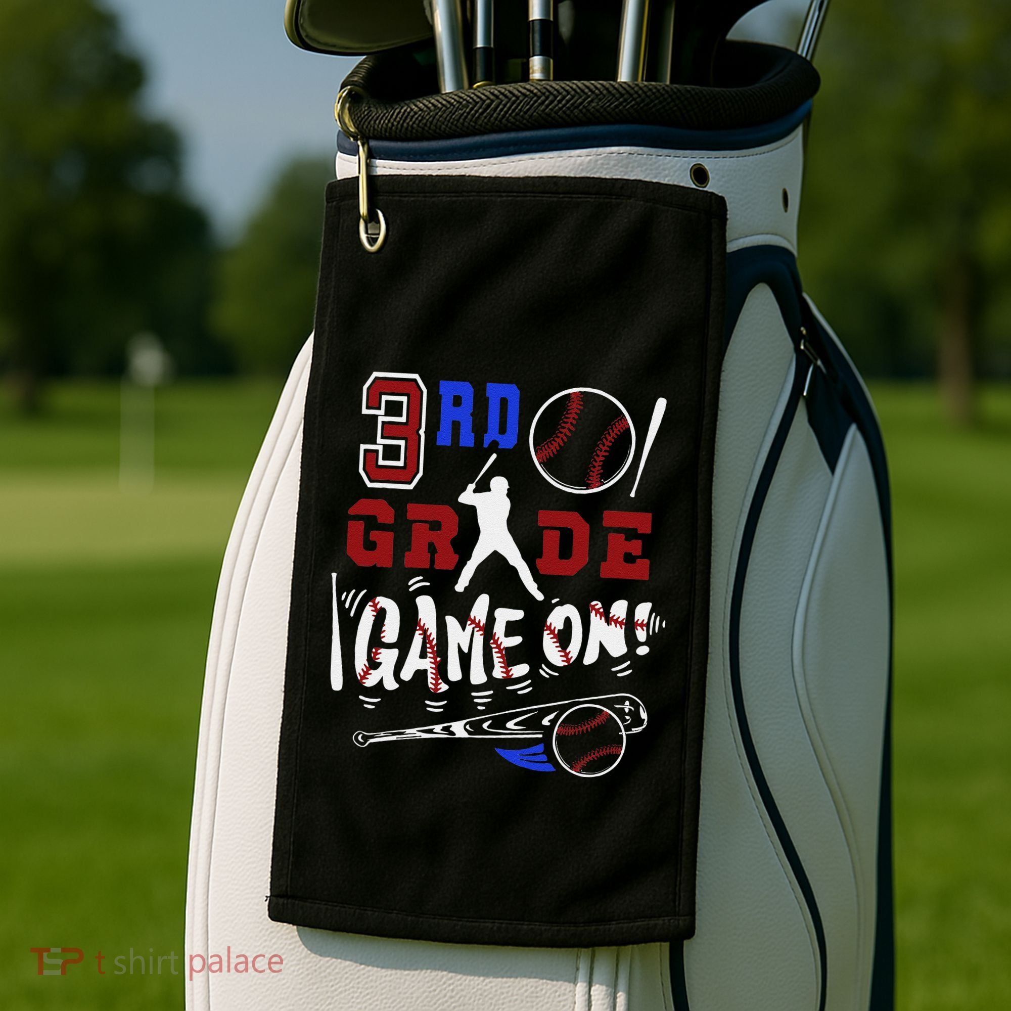 Funny Back To School Baseball Third Grade 3rd Grade Gift Golf Towel