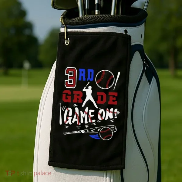 Funny Back To School Baseball Third Grade 3rd Grade Gift Golf Towel