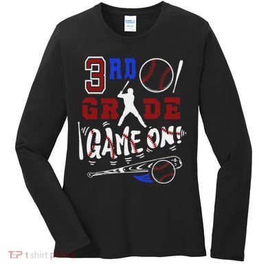 Funny Back To School Baseball Third Grade 3rd Grade Gift Women's Long Sleeve Shirt