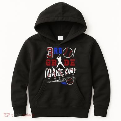 Funny Back To School Baseball Third Grade 3rd Grade Gift Kids Hoodie