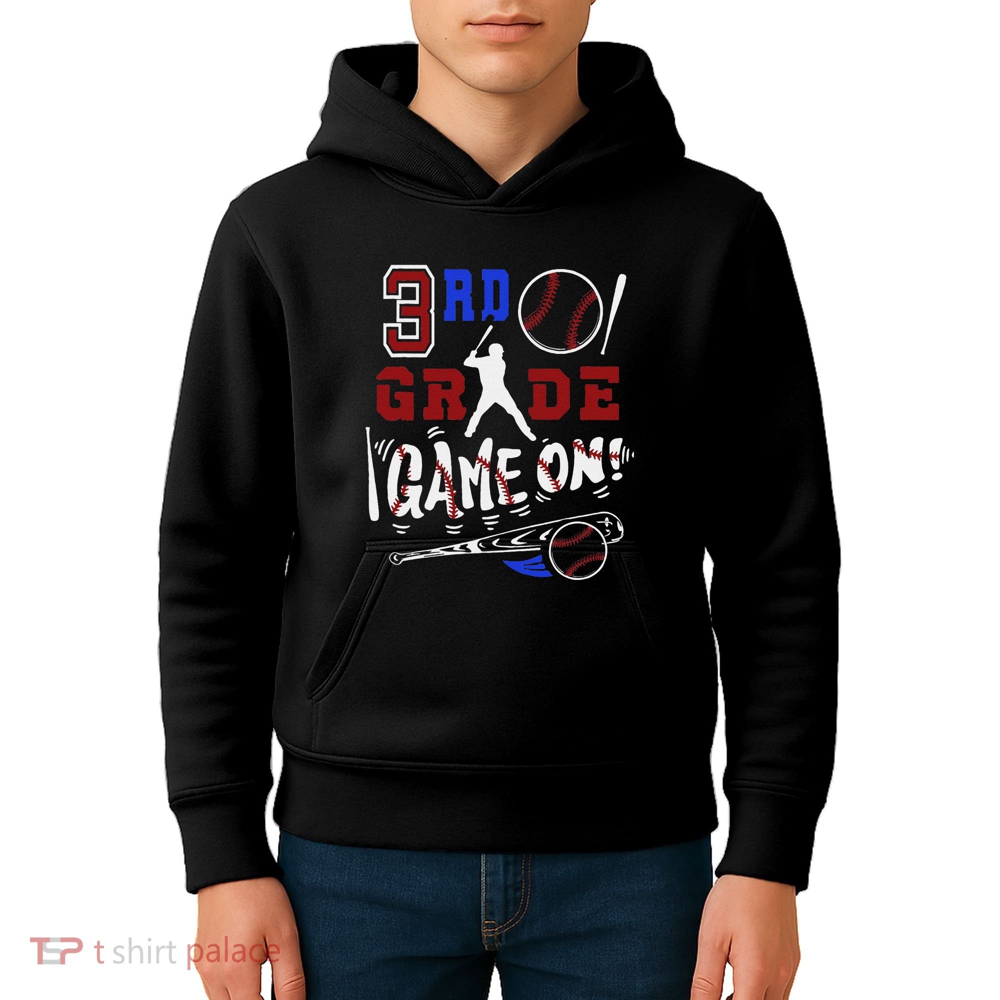Funny Back To School Baseball Third Grade 3rd Grade Gift Kids Hoodie