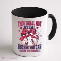 Funny Baseball Thou Shall Not Steal Coffee Mug thumb 1