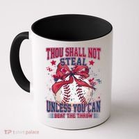 Funny Baseball Thou Shall Not Steal Coffee Mug thumb 0