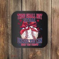 Funny Baseball Thou Shall Not Steal Coaster thumb 0