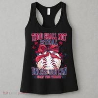 Funny Baseball Thou Shall Not Steal Women's Tank Top thumb 3