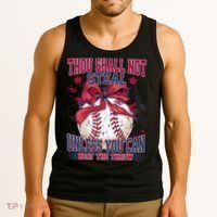 Funny Baseball Thou Shall Not Steal Tank Top thumb 3
