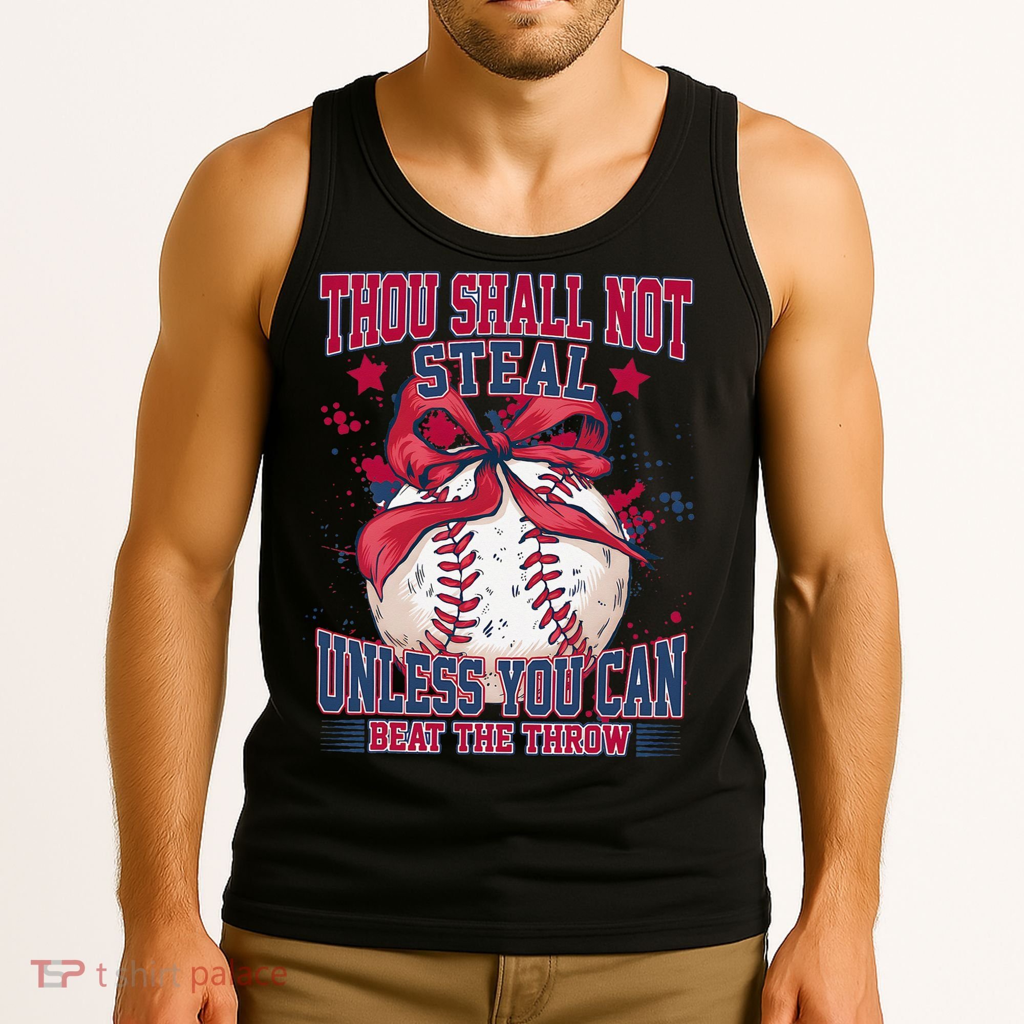 Funny Baseball Thou Shall Not Steal Tank Top