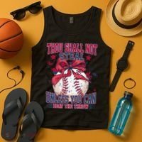 Funny Baseball Thou Shall Not Steal Tank Top thumb 4