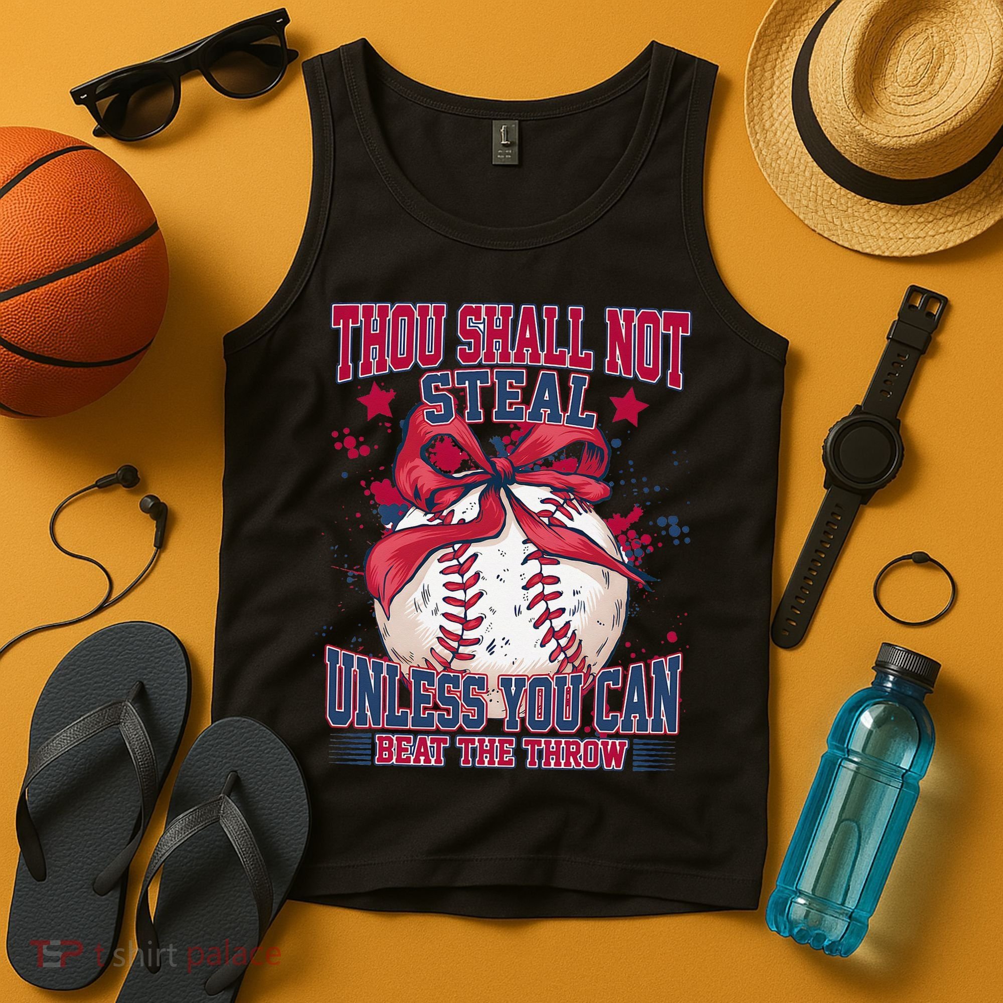 Funny Baseball Thou Shall Not Steal Tank Top