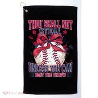 Funny Baseball Thou Shall Not Steal Golf Towel thumb 0