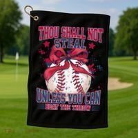 Funny Baseball Thou Shall Not Steal Golf Towel thumb 1