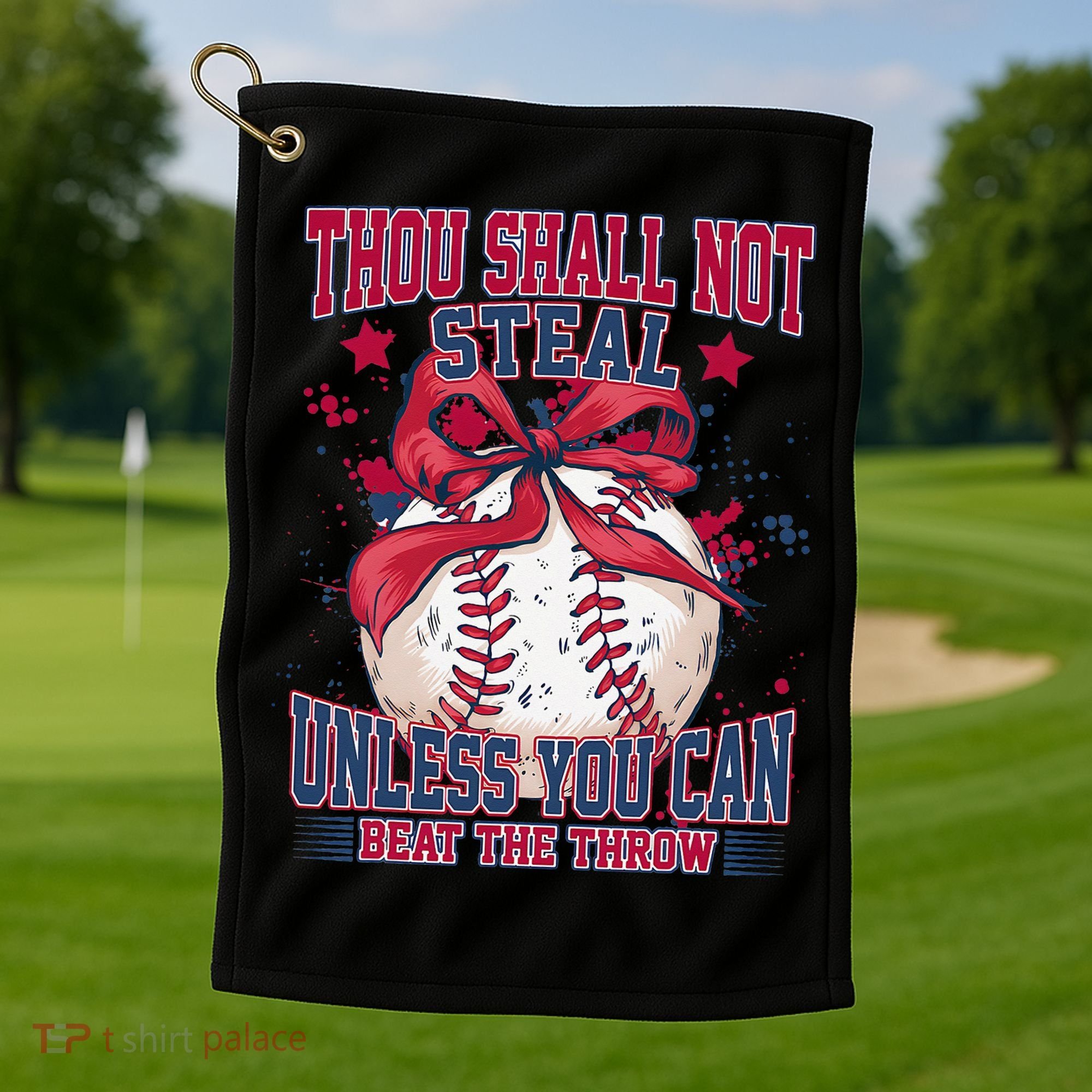 Funny Baseball Thou Shall Not Steal Golf Towel