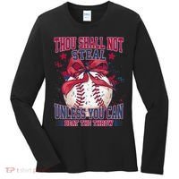 Funny Baseball Thou Shall Not Steal Women's Long Sleeve Shirt thumb 0