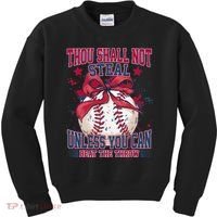 Funny Baseball Thou Shall Not Steal Kids Sweatshirt thumb 0