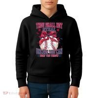 Funny Baseball Thou Shall Not Steal Kids Hoodie thumb 4