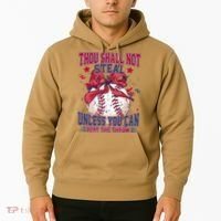 Funny Baseball Thou Shall Not Steal Hoodie thumb 2