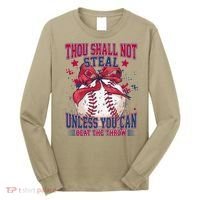 Funny Baseball Thou Shall Not Steal Long Sleeve Shirt thumb 0