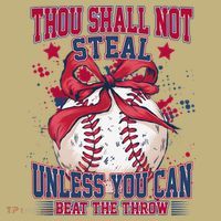 Funny Baseball Thou Shall Not Steal Long Sleeve Shirt thumb 2