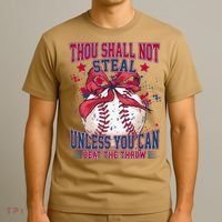 Funny Baseball Thou Shall Not Steal T-Shirt thumb 3