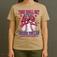 Funny Baseball Thou Shall Not Steal T-Shirt thumb 4