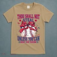 Funny Baseball Thou Shall Not Steal T-Shirt thumb 5