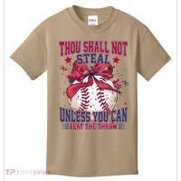 Funny Baseball Thou Shall Not Steal Kids T-Shirt thumb 0