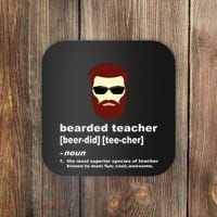 Funny Beard Teacher Teacher Appreciation Gift For Coaster thumb 0