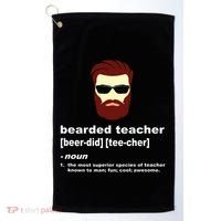 Funny Beard Teacher Teacher Appreciation Gift For Golf Towel thumb 0