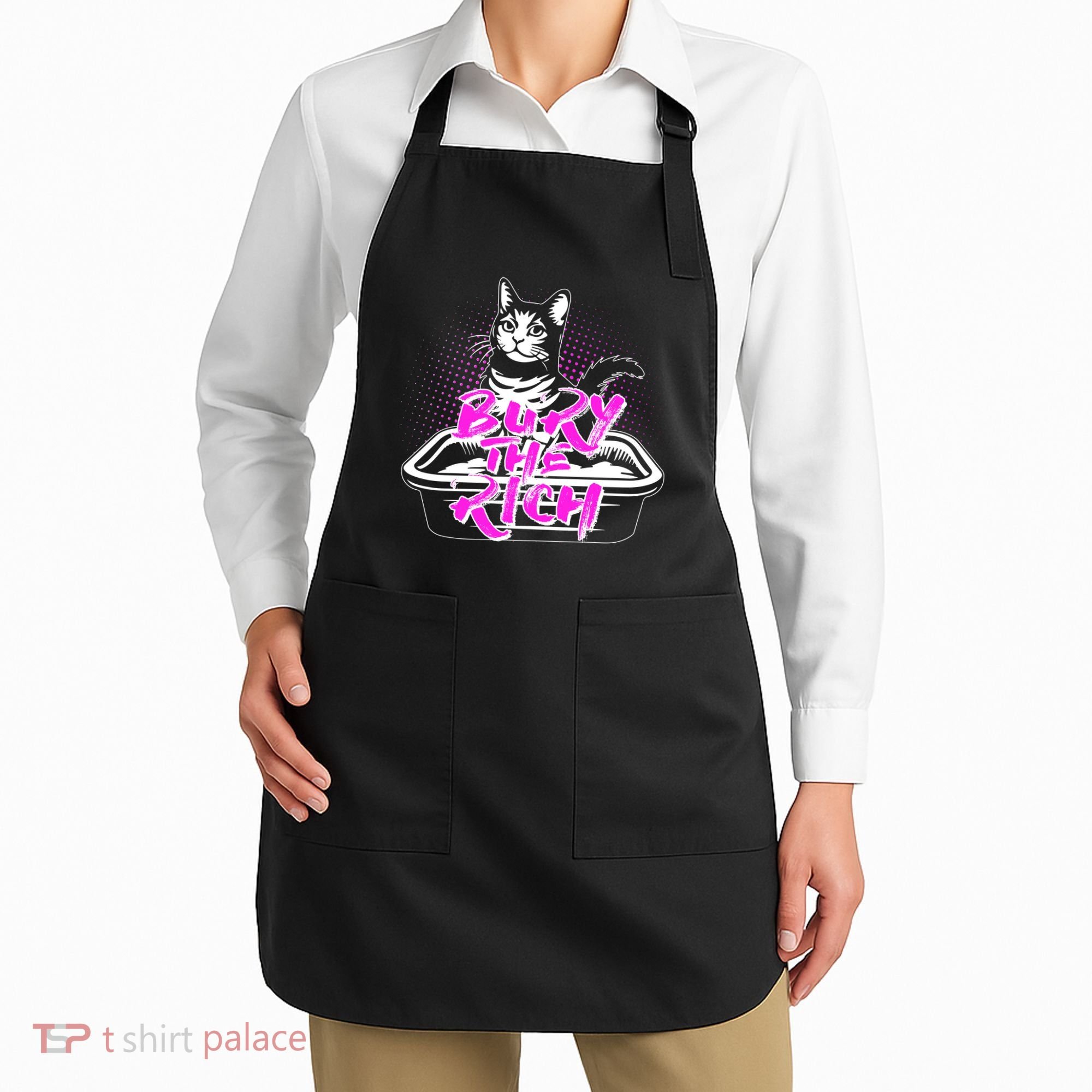 Funny Bury The Rich Cat Litter Box Apron