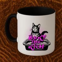 Funny Bury The Rich Cat Litter Box Coffee Mug thumb 2