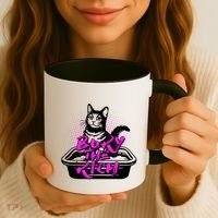 Funny Bury The Rich Cat Litter Box Coffee Mug thumb 3
