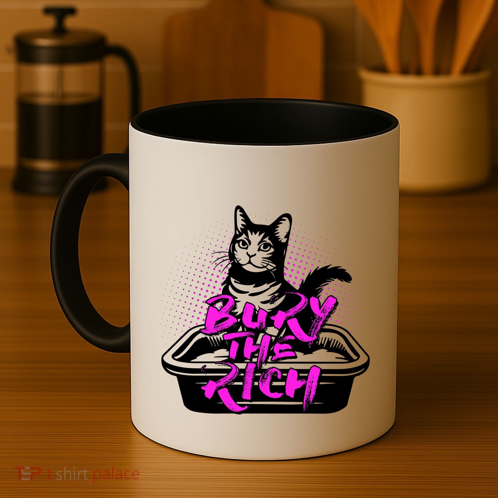 Funny Bury The Rich Cat Litter Box Coffee Mug