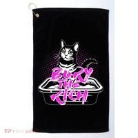 Funny Bury The Rich Cat Litter Box Golf Towel thumb 0
