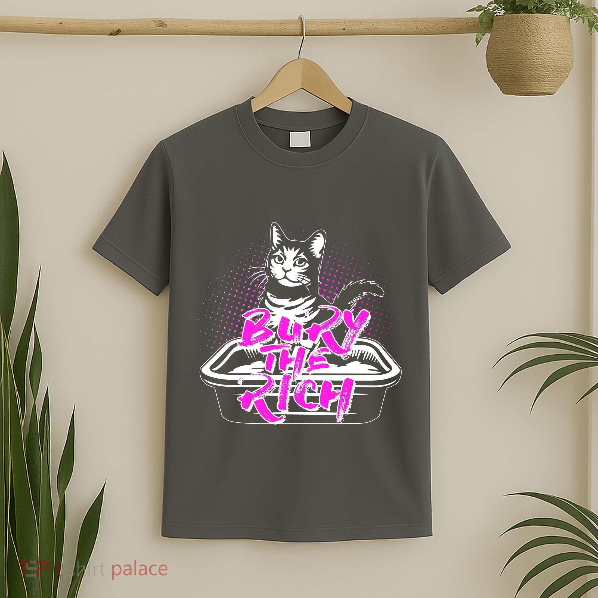 Funny Bury The Rich Cat Litter Box T-Shirt