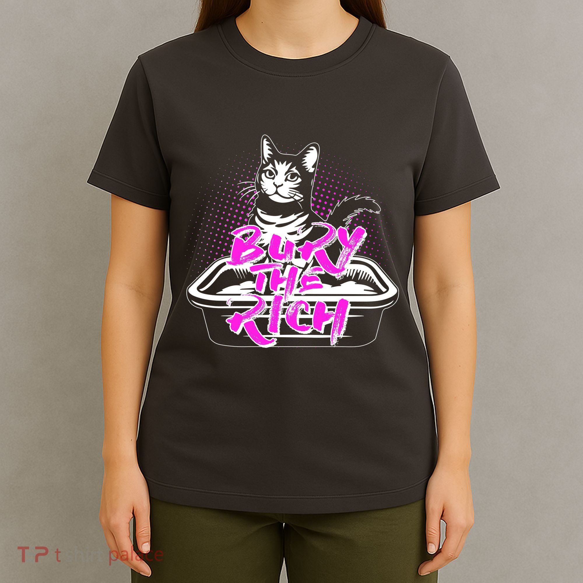 Funny Bury The Rich Cat Litter Box T-Shirt