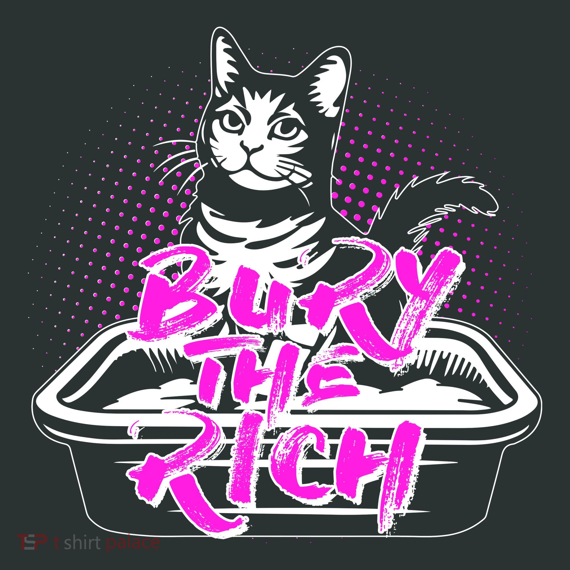 Funny Bury The Rich Cat Litter Box T-Shirt