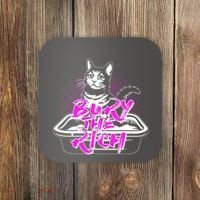 Funny Bury The Rich Cat Litter Box Coaster thumb 0