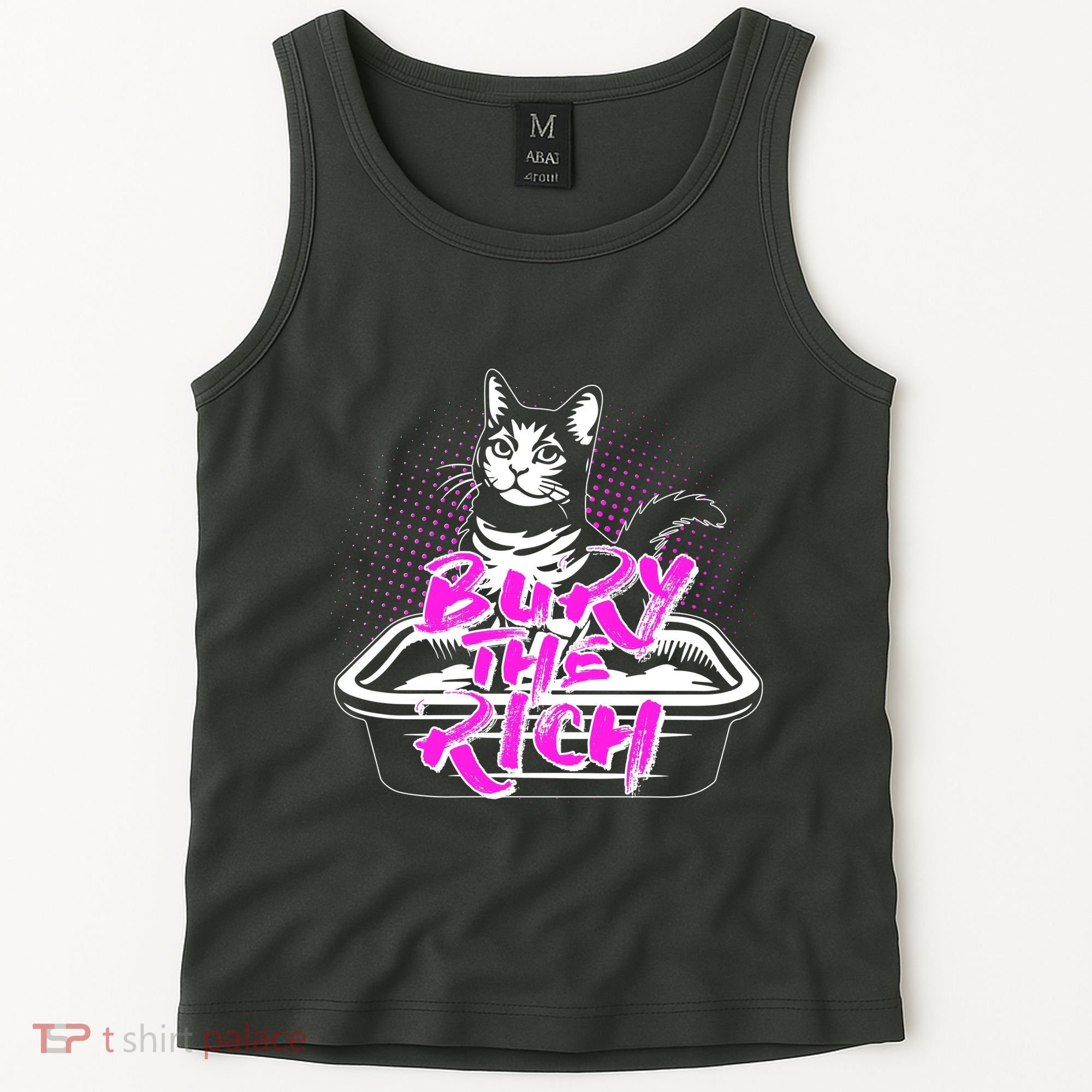 Funny Bury The Rich Cat Litter Box Tank Top