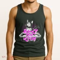 Funny Bury The Rich Cat Litter Box Tank Top thumb 3