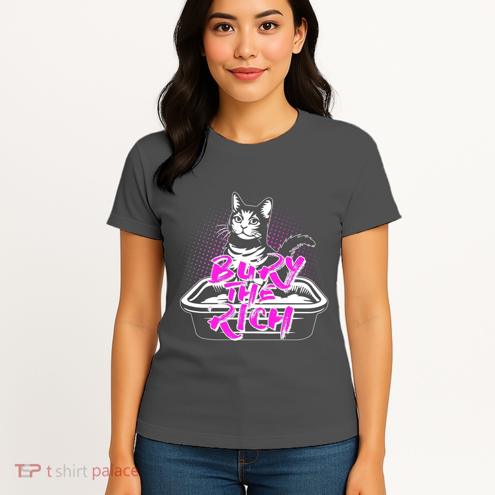 Funny Bury The Rich Cat Litter Box Women's T-Shirt