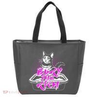 Funny Bury The Rich Cat Litter Box Tote Bag thumb 0