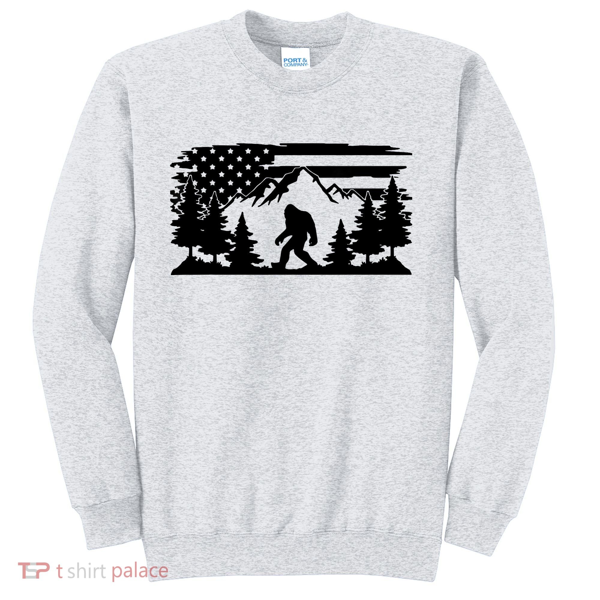 Funny Bigfoot USA Flag Sasquatch Women Gift Sweatshirt