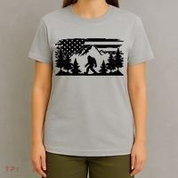 Funny Bigfoot USA Flag Sasquatch Women Gift T-Shirt thumb 4