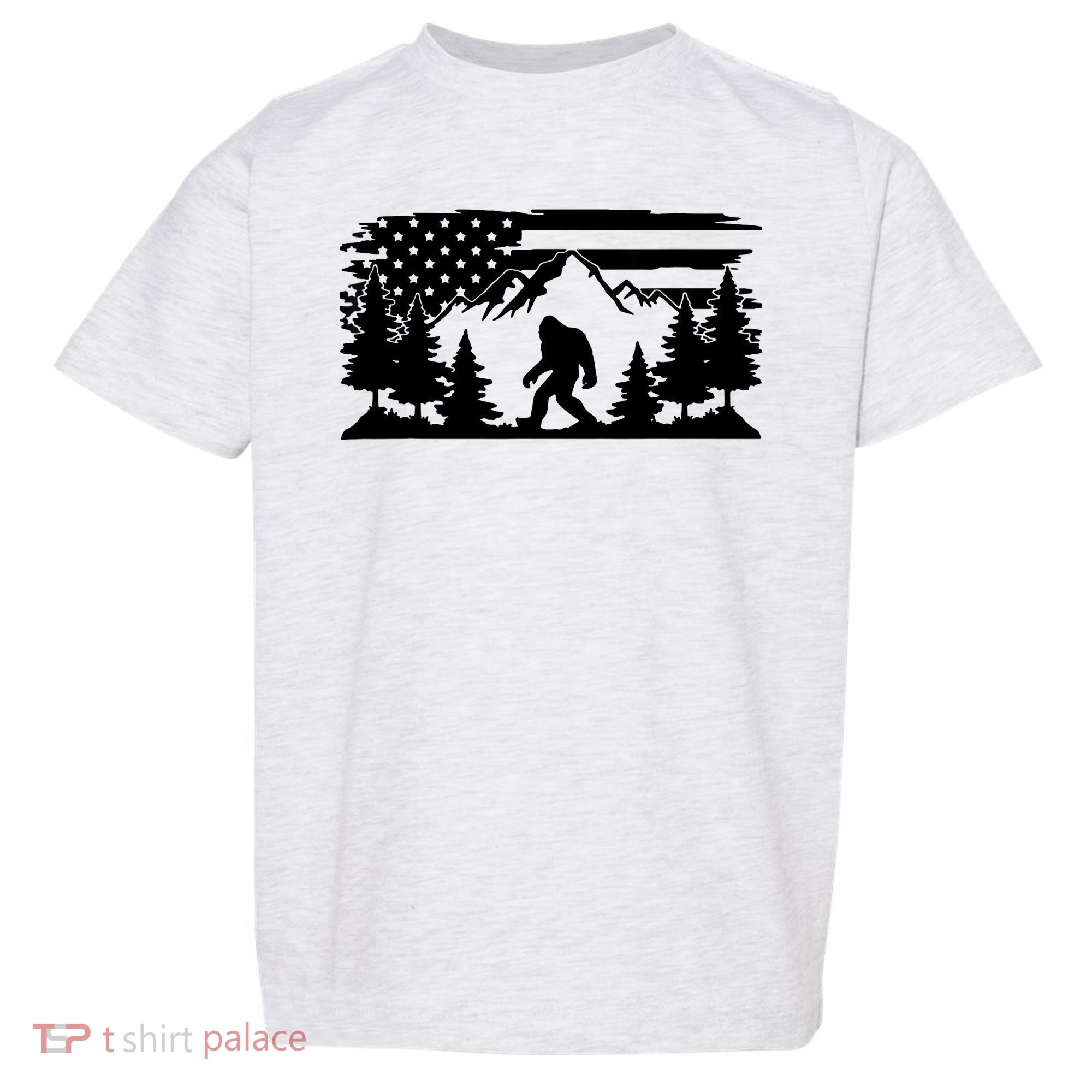 Funny Bigfoot USA Flag Sasquatch Women Gift Toddler T-Shirt