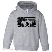 Funny Bigfoot USA Flag Sasquatch Women Gift Toddler Hoodie thumb 0