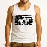 Funny Bigfoot USA Flag Sasquatch Women Gift Tank Top thumb 3