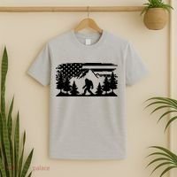 Funny Bigfoot USA Flag Sasquatch Women Gift T-Shirt thumb 2